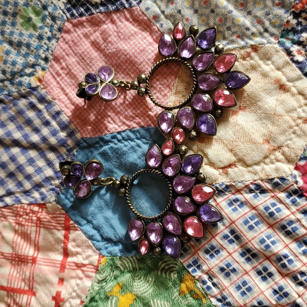 Pink and purple  earrings